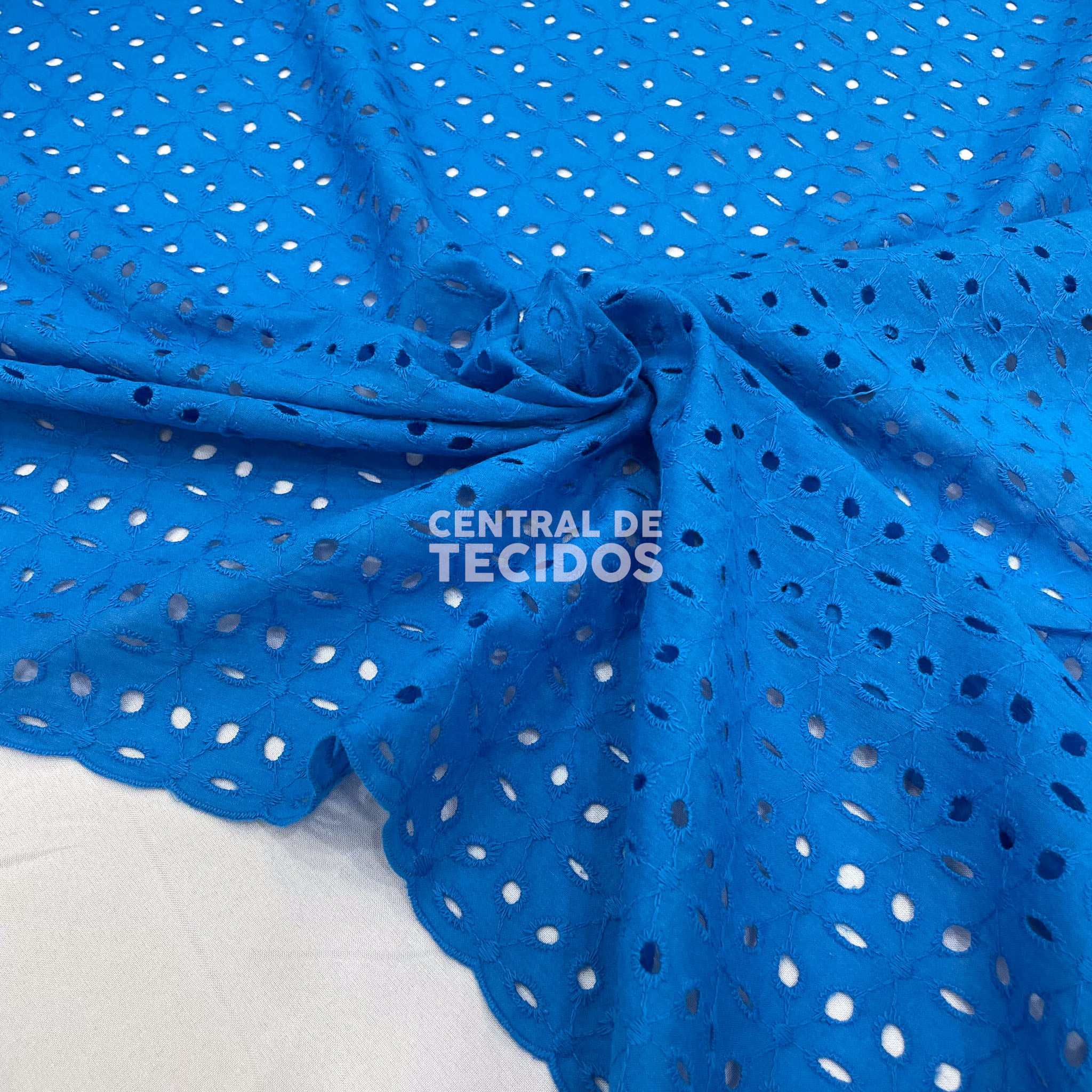 Broderi Laise Bordado Geo Azul Ciano