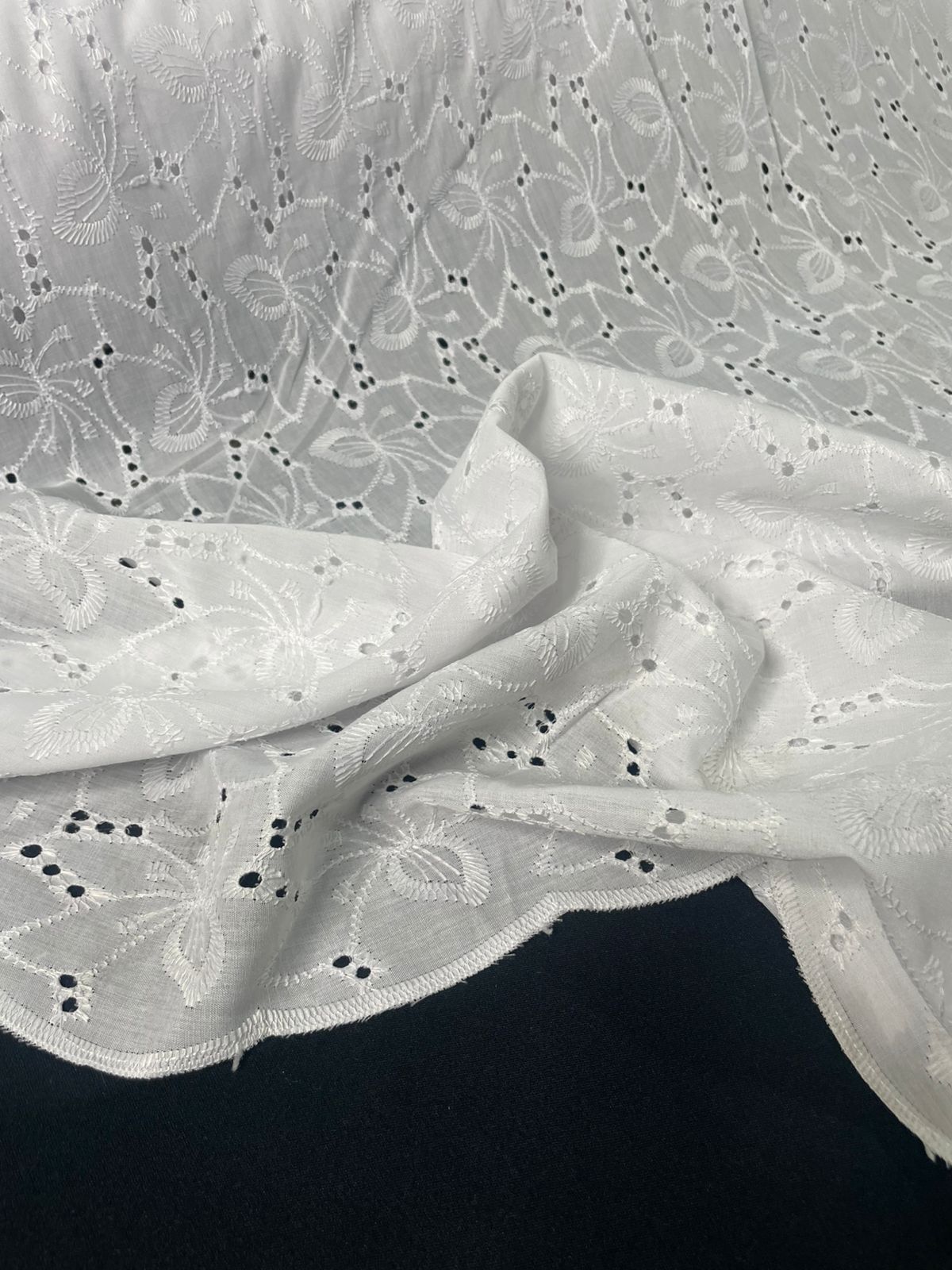 Laise Bordado Algodão Flex Flores Branco 7