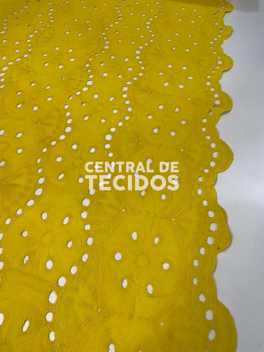 Laise Bordado Algodão Romantic Amarelo