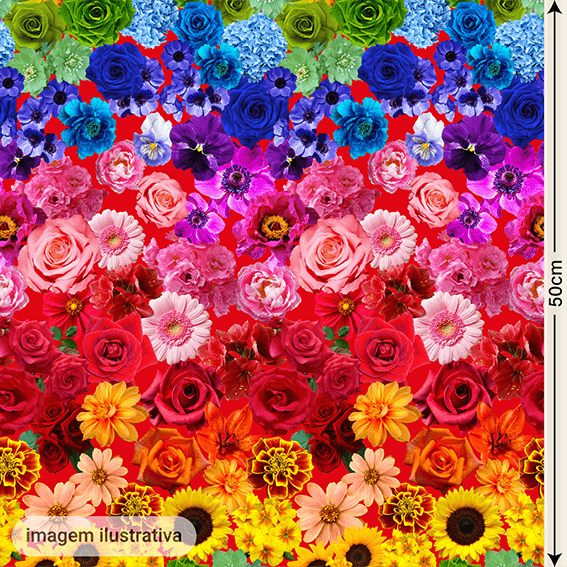 Cetim Poly Digital  | Floral 014 Flower Power 02