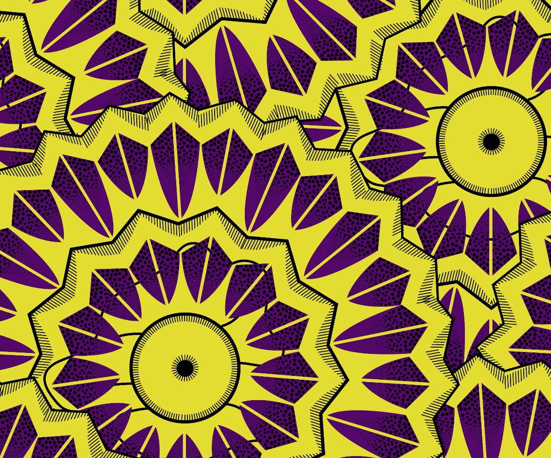 Oxford Digital Geo Tribal Étnico Roxo e Amarelo