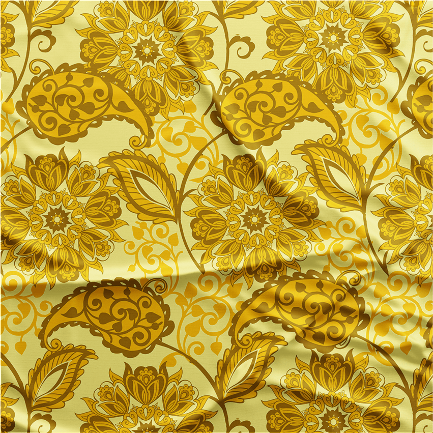 Oxford Digital | Floral Arabesco Amarelo