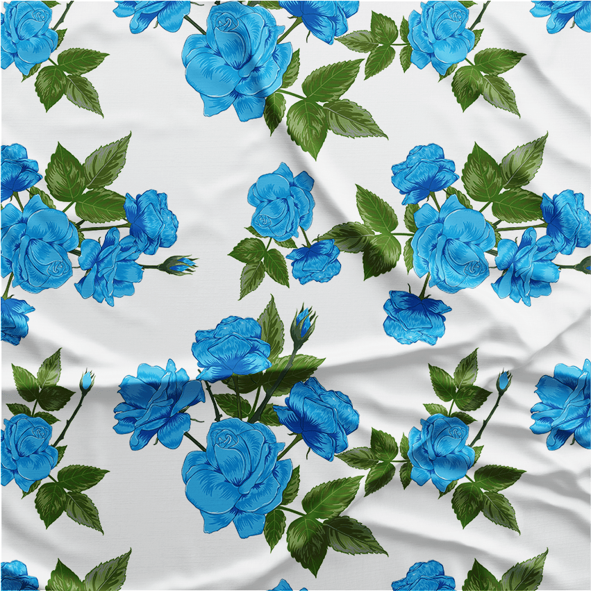 Oxford Digital | Floral Azul fundo branco