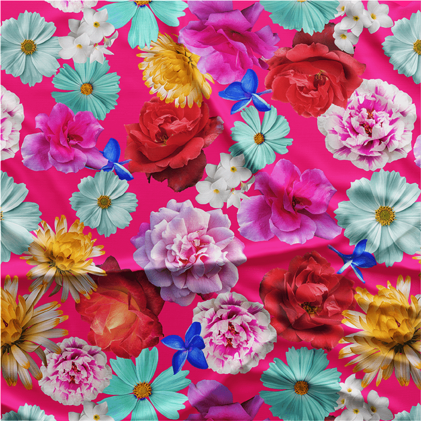 Oxford Digital | Floral Colorido fundo Rosa