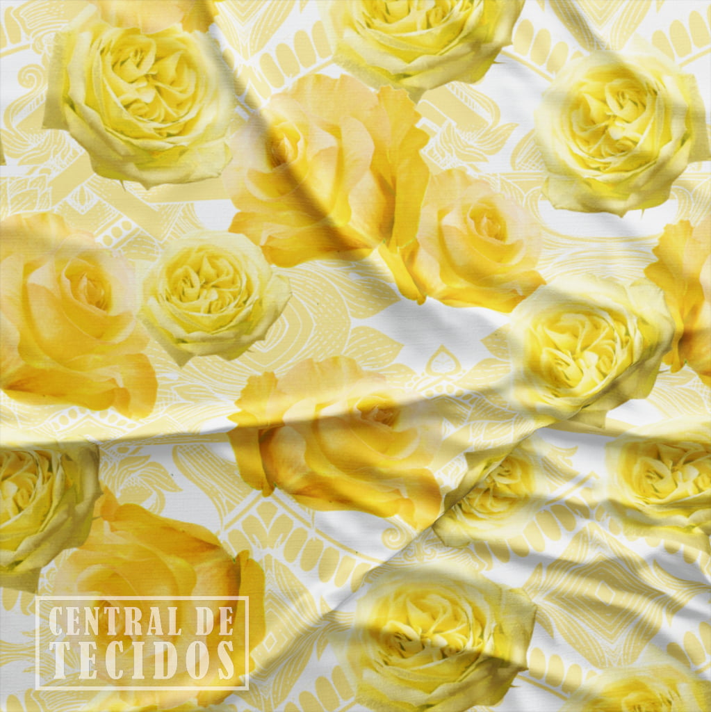 Oxford Digital | Arabesco Rosas Amarelo