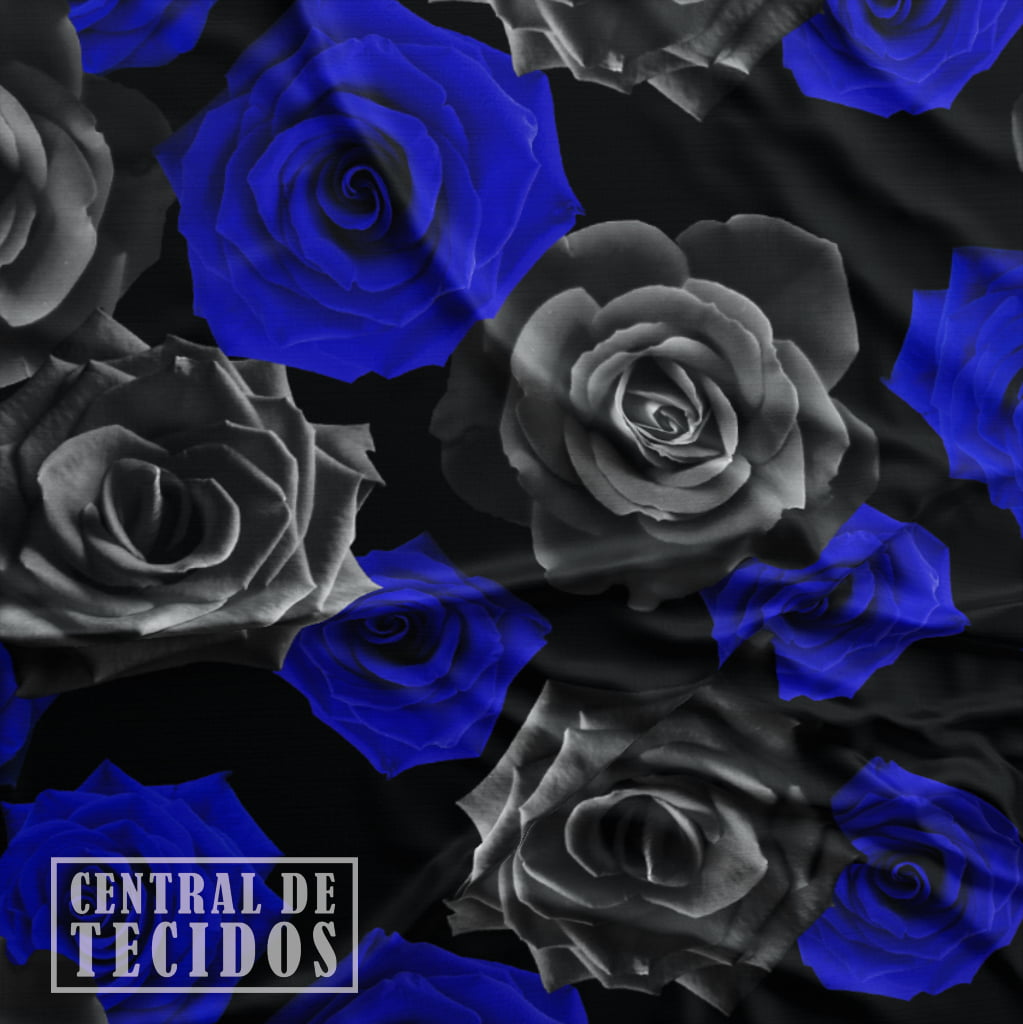 Oxford Digital | Rosas Reais Preto Azul