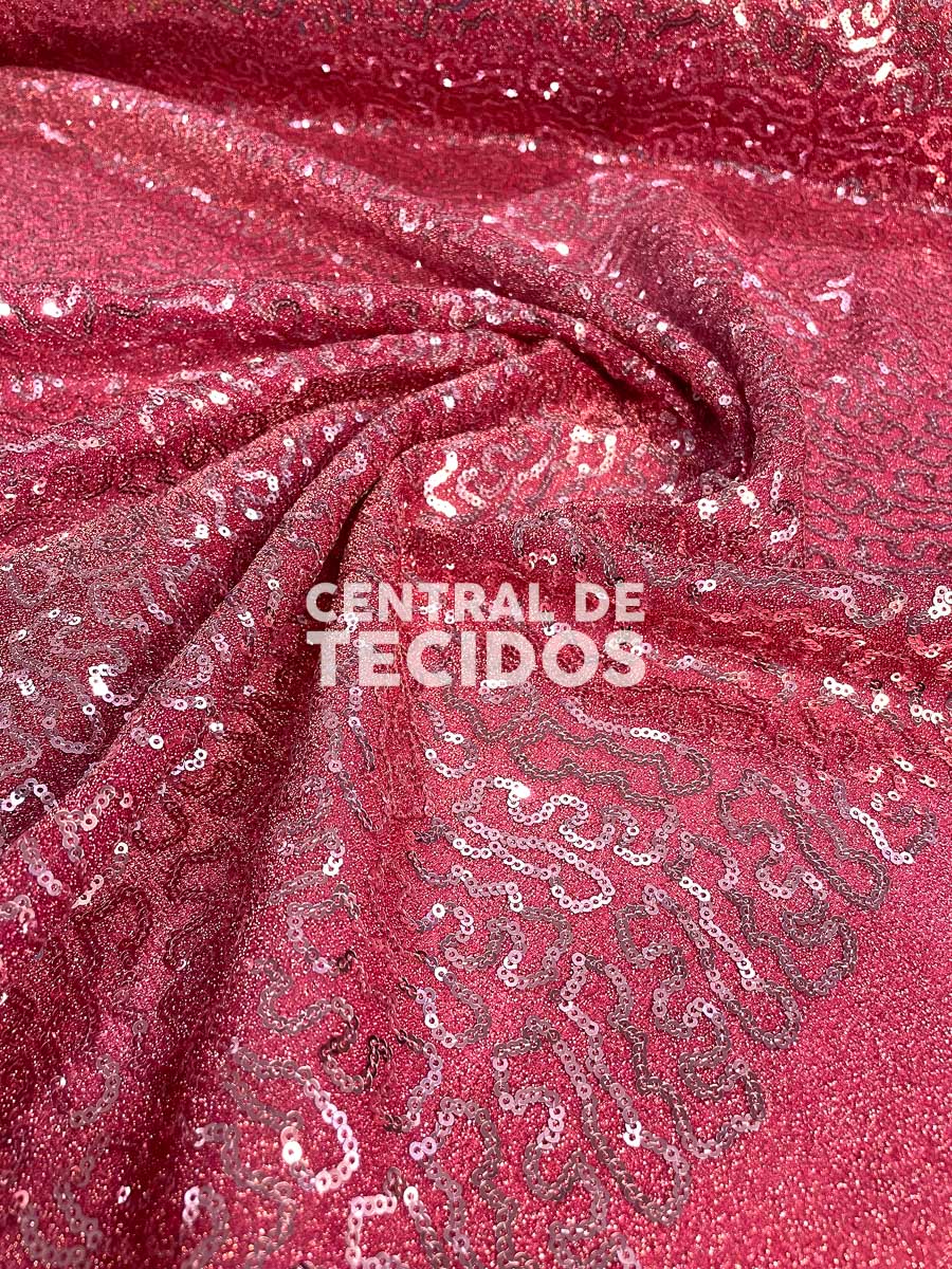 Lurex Paetê Bordado Pink