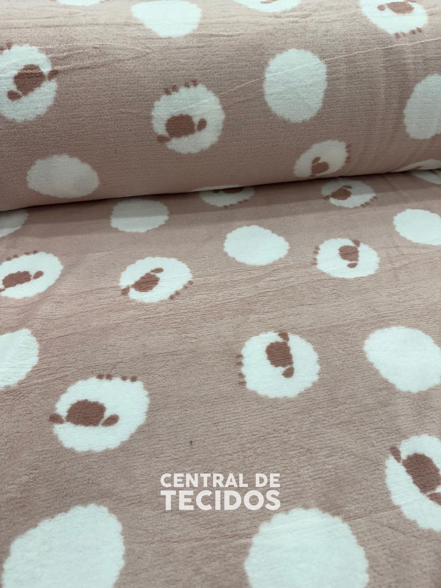 Fleece Estampado Carneirinho Rosa