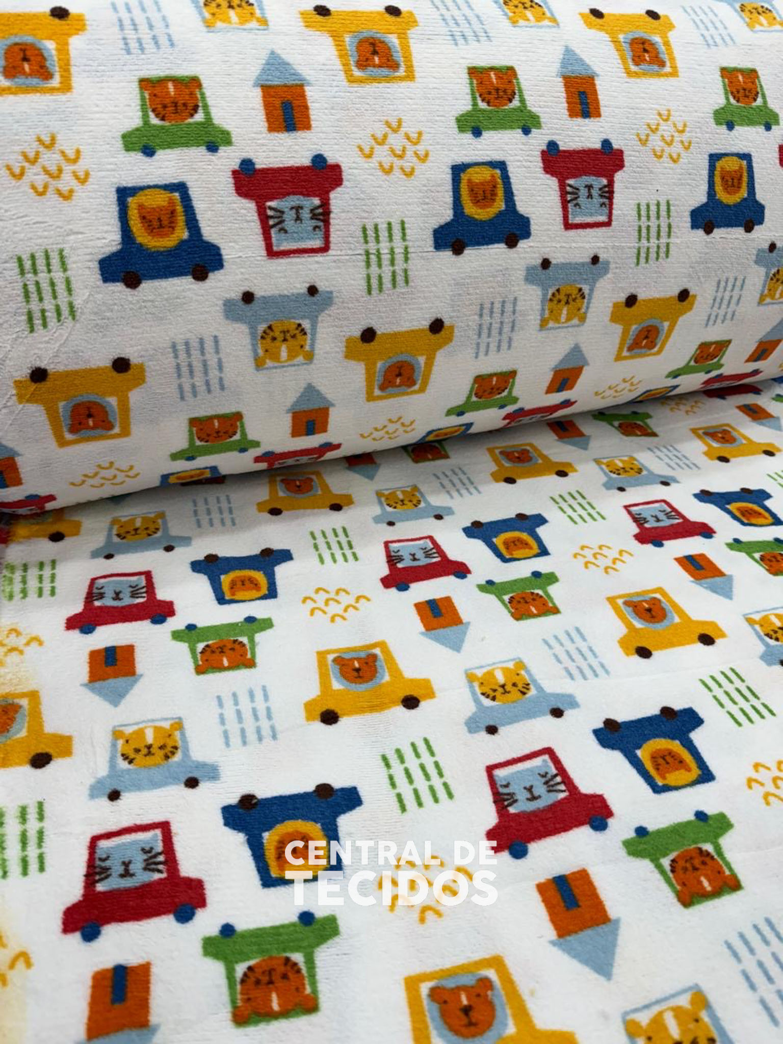 Fleece Estampado Bichinhos de Carro