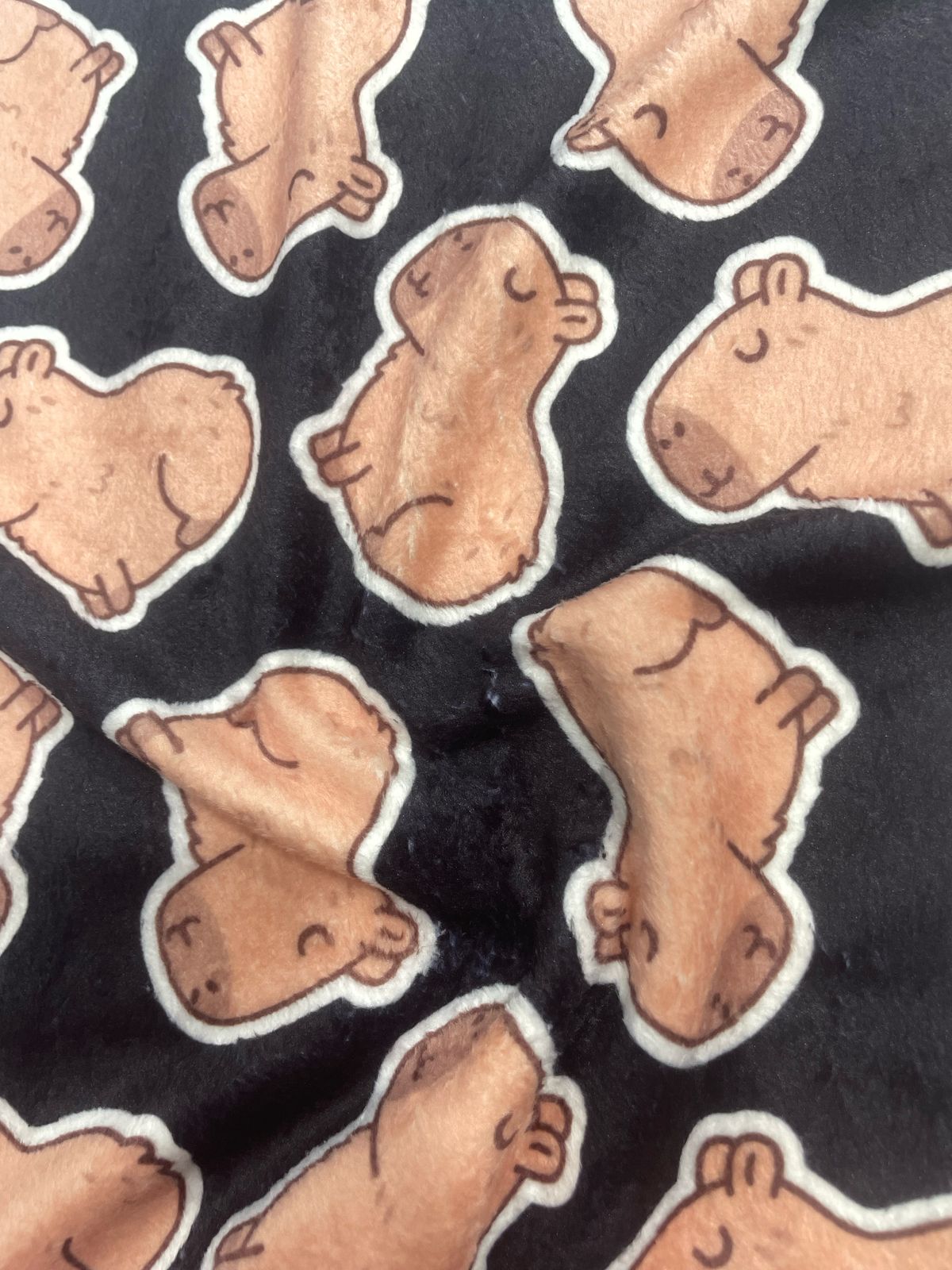 Fleece Mantinha Digital Capivara Capy Black