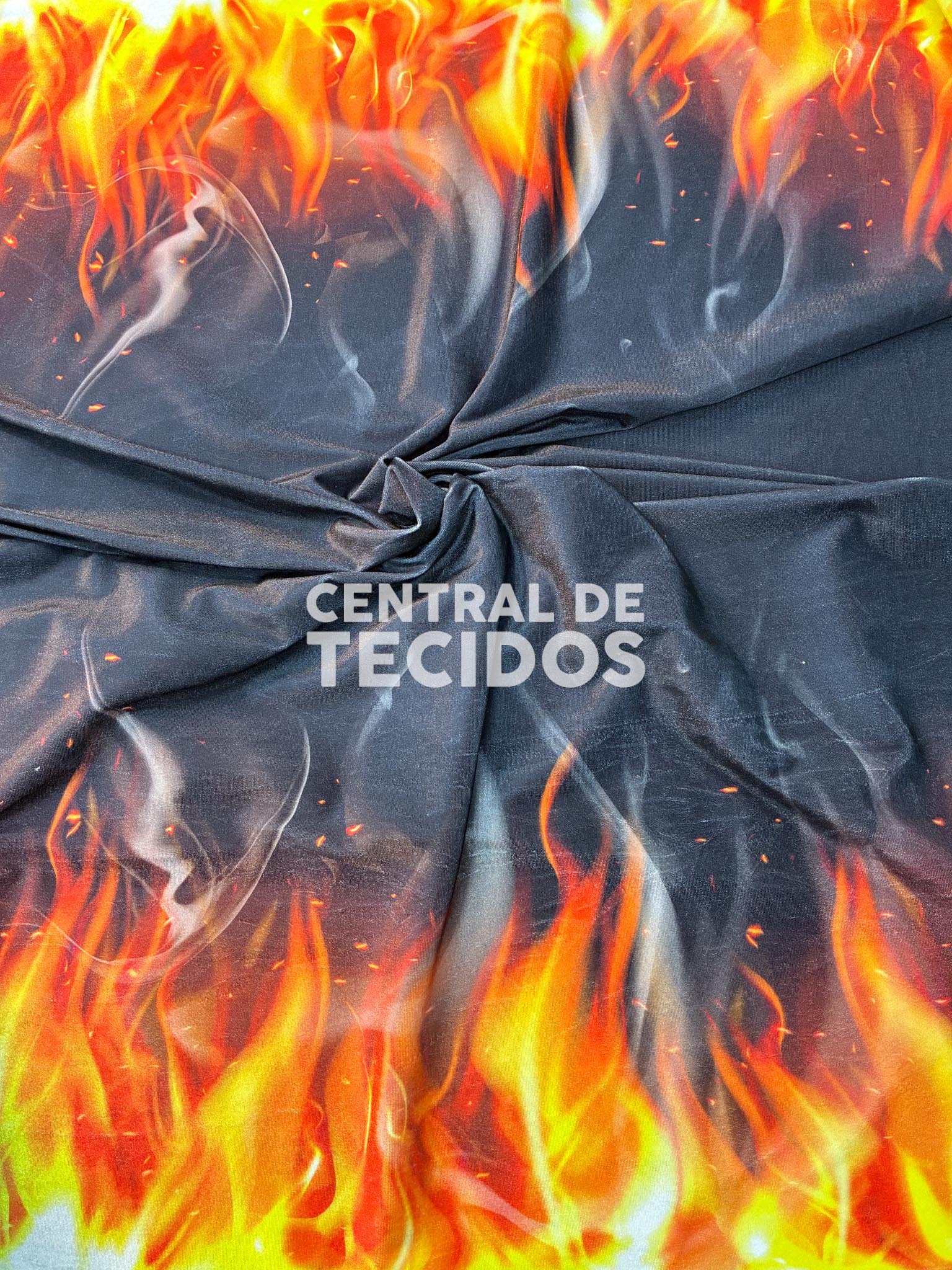 Veludo Cristal Digital Barrado Fogo 2 lados