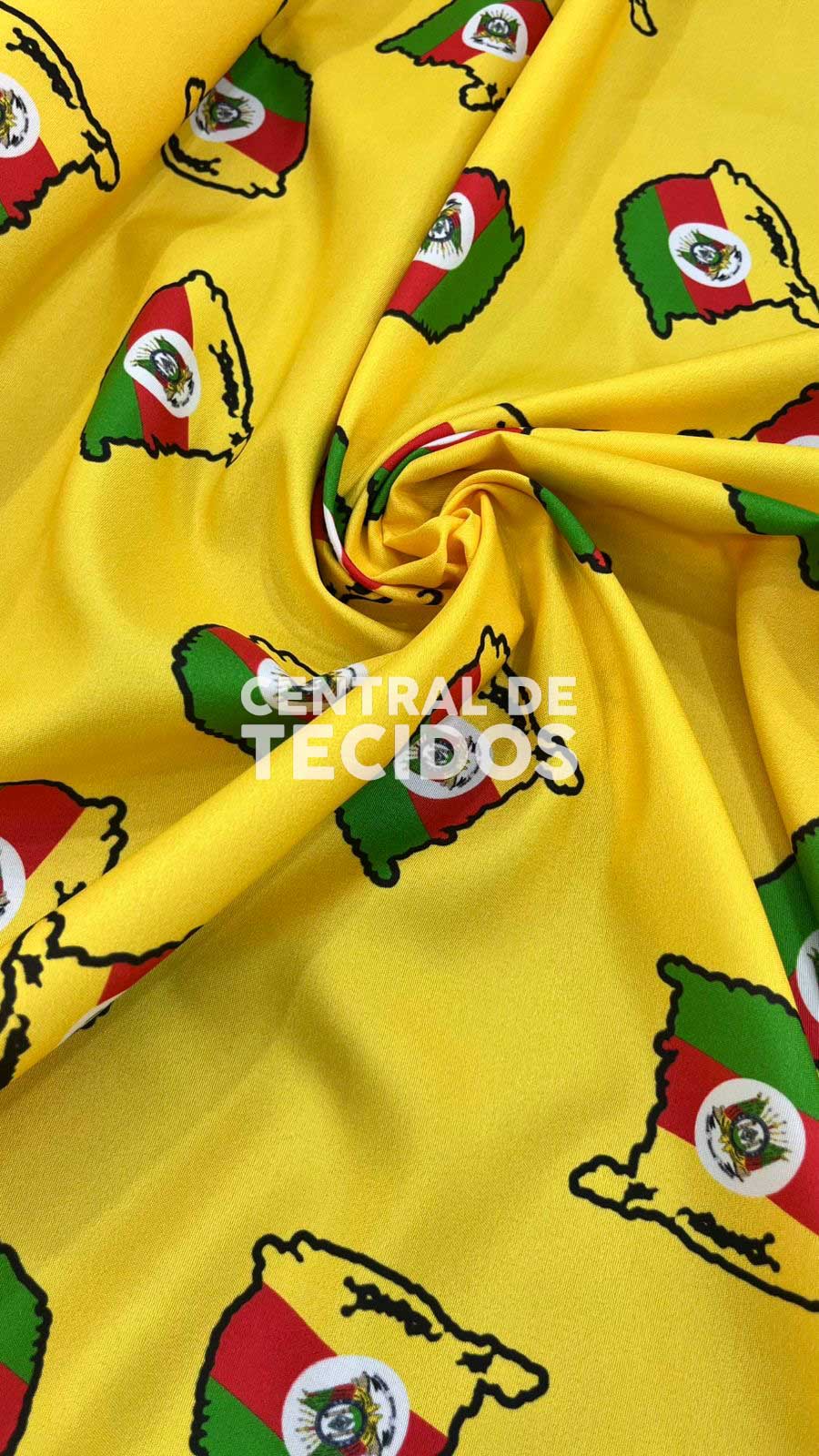 Microtel Digital Estampas Gaúchas Mapa RS Amarelo