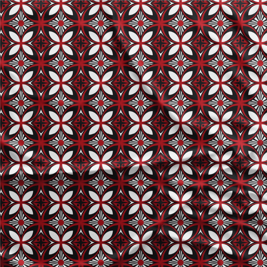 Oxford Digital | Geométrico Mosaico Azul Vermelho