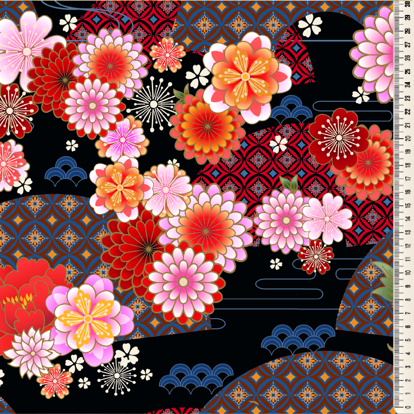 Padrão floral de damasco popular Flores de fantasia Fantasia geométrica  floral UY