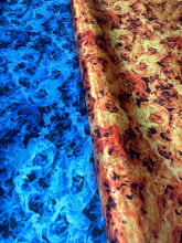 Cetim Estampado Digital Fogo Azul