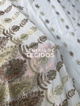Chiffon Bordado Indiano Branco 4