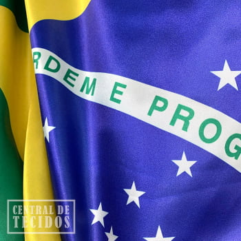 Tecido Bandeira do Brasil | Cetim