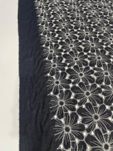 Laise Bicolor Bordado Flor Preto