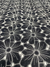 Laise Bicolor Bordado Flor Preto