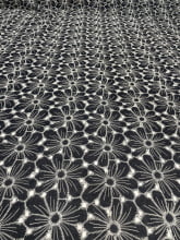 Laise Bicolor Bordado Flor Preto