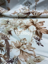 Percal Misto Estampado Floral Nude terroso