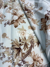 Percal Misto Estampado Floral Nude terroso