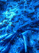 Cetim Estampado Digital Fogo Azul