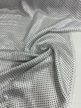 Cetim Estampado Poá Preto PP Fundo Branco