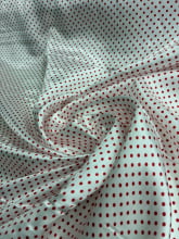 Cetim Estampado Poá Vermelho PP Fundo Branco 