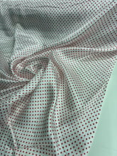 Cetim Estampado Poá Vermelho PP Fundo Branco 