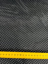 Cetim Estampado Poá Branco PP Fundo Preto