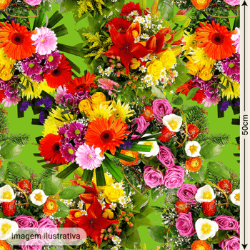 Cetim Poly Digital  | Floral 016 Tropical