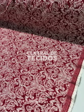 Jacquard Arabesco Vermelho e Branco