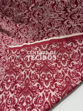 Jacquard Arabesco Vermelho e Branco