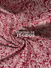 Jacquard Arabesco Vermelho e Branco