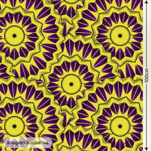 Oxford Digital Geo Tribal Étnico Roxo e Amarelo