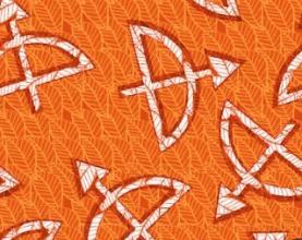 Oxford Estampado Orixá Ofá Cor Laranja