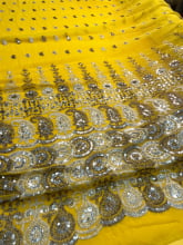 Chiffon Bordado Indiano Amarelo 3