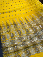 Chiffon Bordado Indiano Amarelo 3