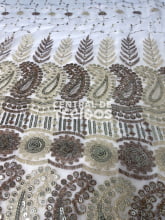 Chiffon Bordado Indiano Branco 2