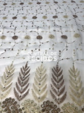Chiffon Bordado Indiano Branco 2