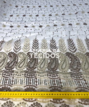 Chiffon Bordado Indiano Branco 2