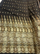 Chiffon Bordado Indiano Preto 2