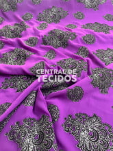 Chiffon Bordado Indiano Sari Roxo