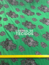Chiffon Bordado Indiano Sari Verde