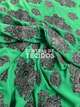 Chiffon Bordado Indiano Sari Verde