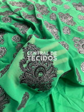Chiffon Bordado Indiano Sari Verde