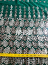 Chiffon Bordado Indiano Verde 25 3