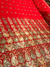 Chiffon Bordado Indiano Vermelho 