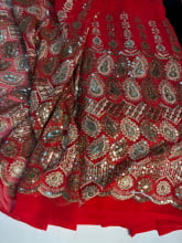 Chiffon Bordado Indiano Vermelho 